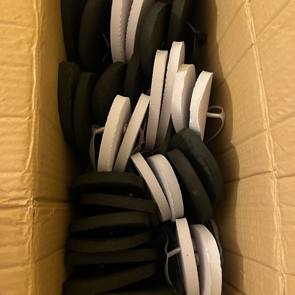 Black and White Flip Flops Bundle - 15 pairs mixed sizes